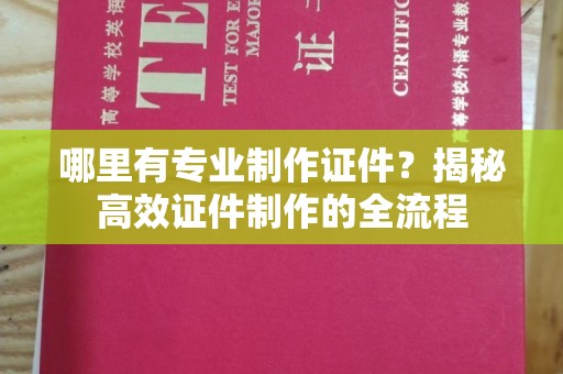 弋江哪里有专业制作证件？揭秘高效证件制作的全流程